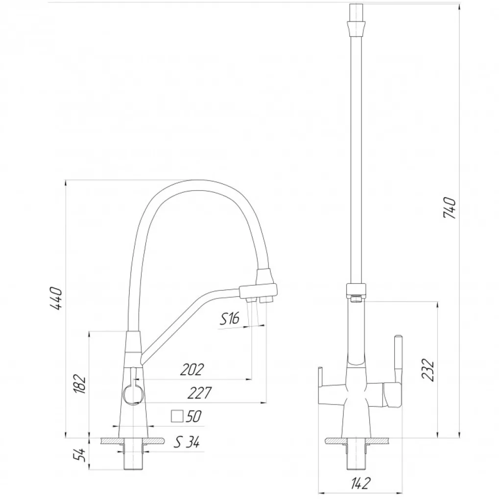 Смеситель для кухни под осмос Globus Lux Lazer GLLR-0700-L-11-01 графит/черный- Фото 4